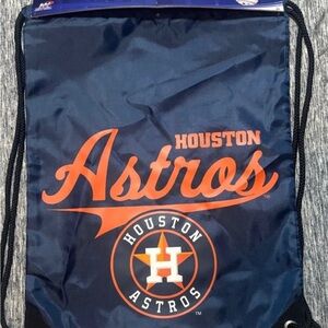 HOUSTON ASTROS DRAWSTRING BACKPACK TEAM LOGO AUTHENTIC MLB BASEBALL BAG